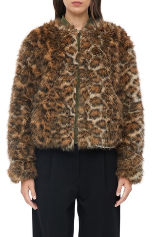 s.Oliver x Heidi Klum faux fur bomber jacket