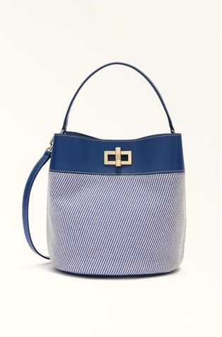 Bucket torbica iz platna in usnja