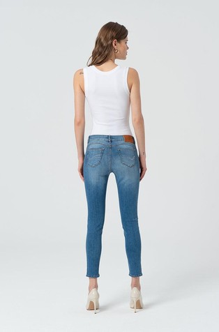 FRACOMINA Push-up slim fit jeans hlače s spranim videzom Modra - Blue 2