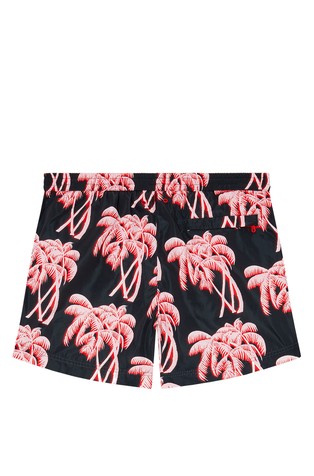 DIESEL Mid-length swim shorts with palm print Pink/Black 6