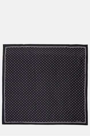 Silk twill scarf with micro-polka-dot print