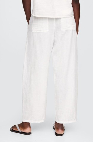 GAP Crinkle Gauze Easy Barrel Pants New Off White 4