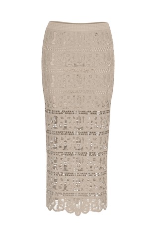 Long crochet skirt with side slit