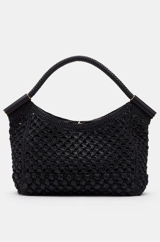 DOLCE &amp; GABBANA Sicily cekar iz rafije in usnja Črna - Black 2