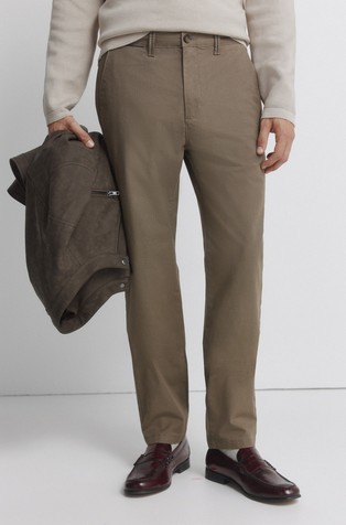 Micro-printed slim fit chinos
