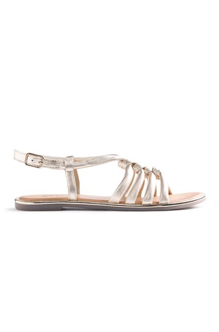 Metallic leather sandals