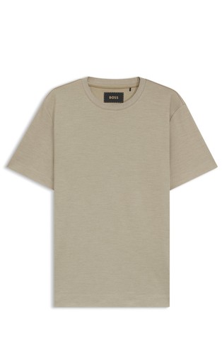 Majica s kratkimi rokavi iz merceriziranega bombaža in svile