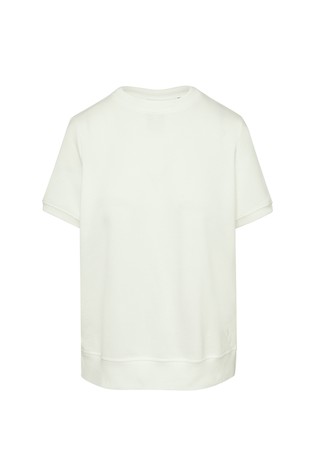 COMMA Majica iz mešanice modala z gubo zadaj Bela - White 4