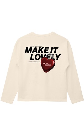Boxy fit long-sleeved T-shirt with back print
