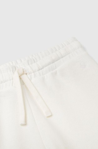 BENETTON Trenirka z zatezno vrvico Bela - Creamy White 3