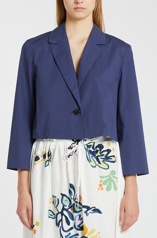 Short blazer in stretch cotton