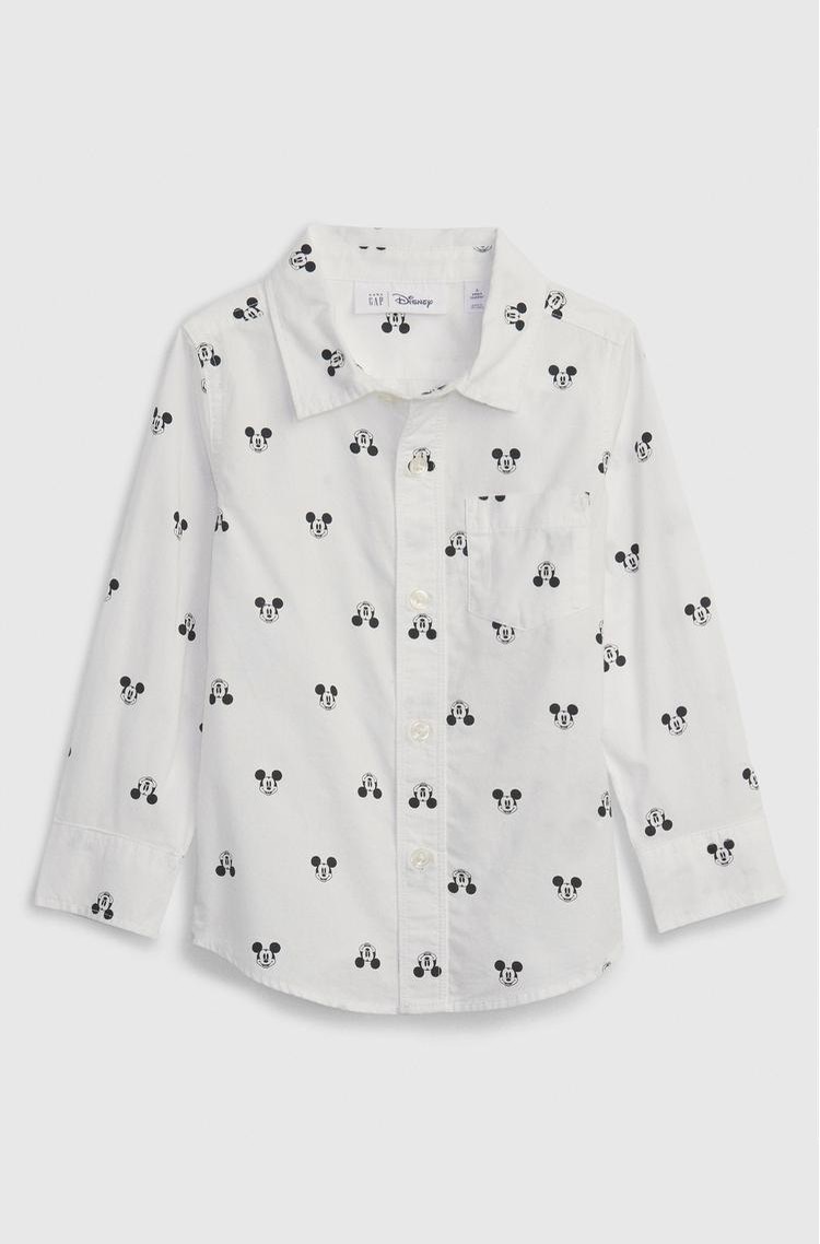 GAP babyGap | Disney Mickey Mouse Poplin Shirt New Off White 