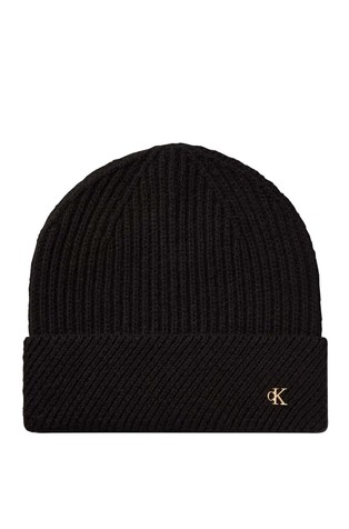 Wool Blend Monogram Beanie