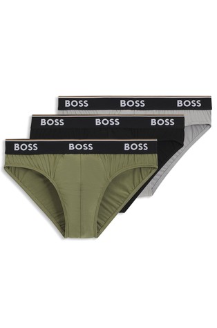 Three-pack of stretch-cotton briefs with logo waistbands