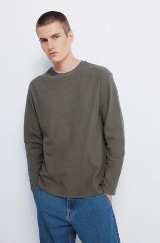 Double waffle fabric T-shirt