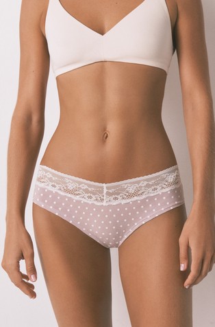 Spodnje hlačke iz bombažne mešanice s čipko