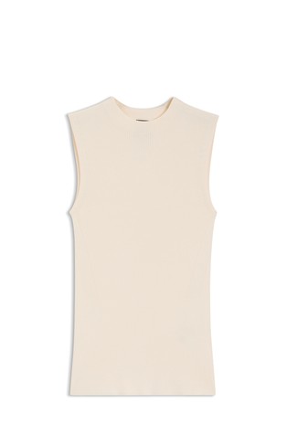 Ribbed top with mock neckline