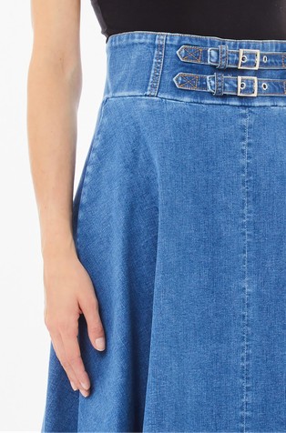 LIU JO Zvončasto denim krilo Modra - Blue 3