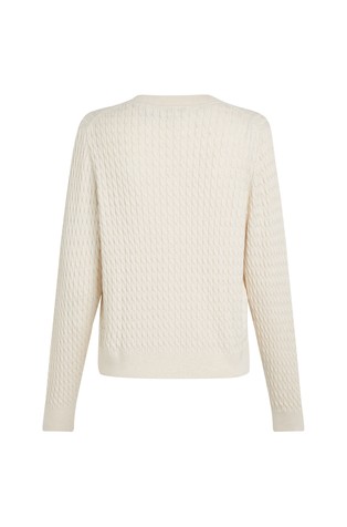 TOMMY HILFIGER Knitted cotton cardigan Cream 6