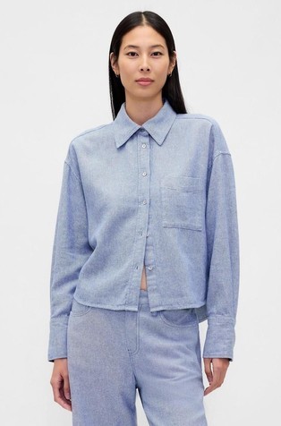 Linen-Cotton Oversized Shirt