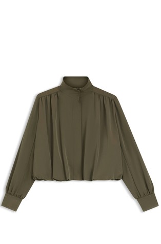 Relaxed-fit jacket with balloon hem
