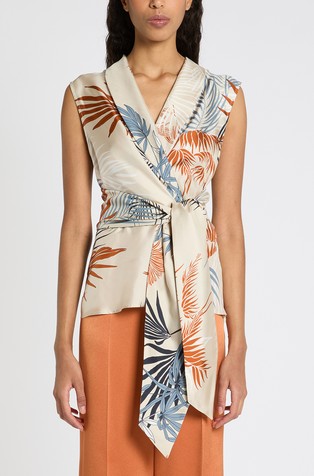 Silk wrap blouse