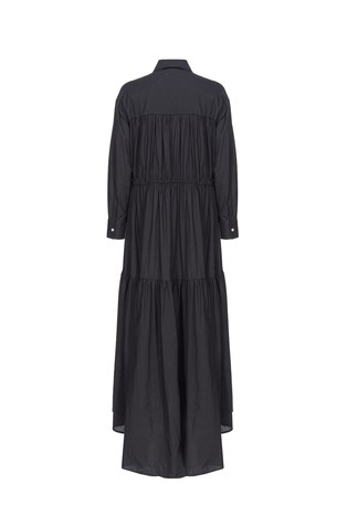 PINKO Long shirt dress with flounces Black 2