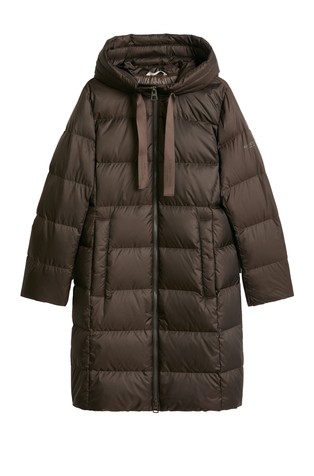 Water-Repellent Quilted Down Coat with Hood