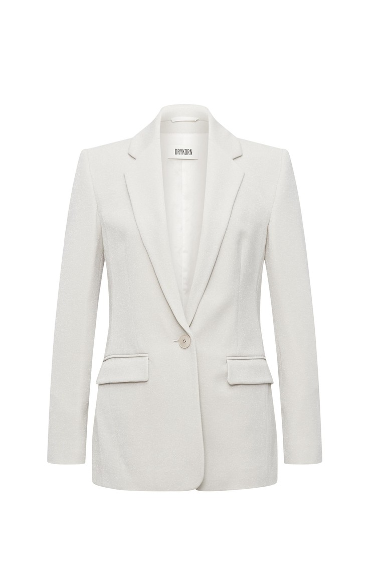 DRYKORN Slim fit suknjič iz svetleče tkanine Bela - White 
