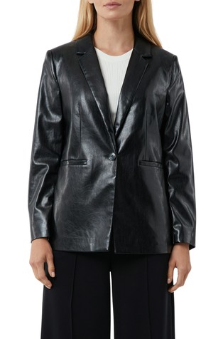 Loose fit suknjič iz umetnega usnja