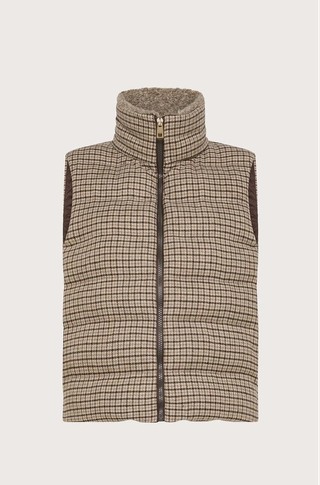 Quilted checked vest