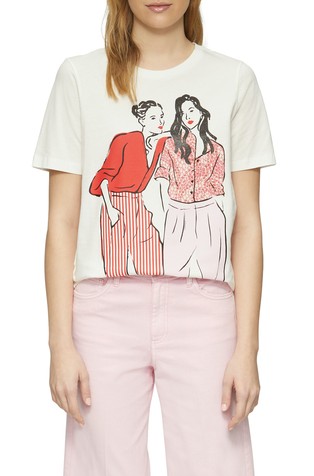 Cotton T-shirt in relaxed fit with front print