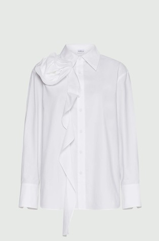 MARELLA Rose appliqué and flounced cotton shirt White 3
