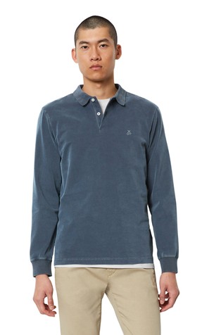 Regular fit polo majica z dolgimi rokavi iz organskega bombaža