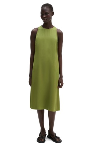 Sleeveless dress in viscose twill