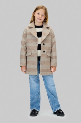 Kratek plašč s karirastim vzorcem