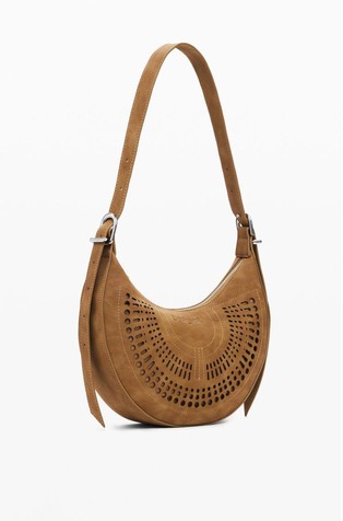 DESIGUAL Perforated shoulder bag Brown 3