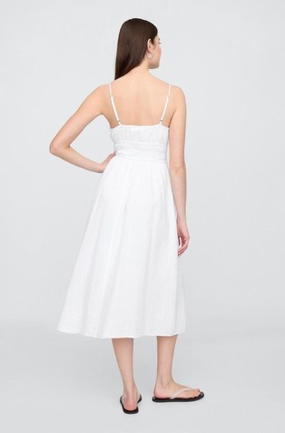 GAP Gauze Midi Dress With Tie Front Optic White V4 2