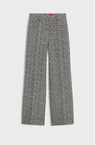 Regular fit hlače z vzorcem ribje kosti