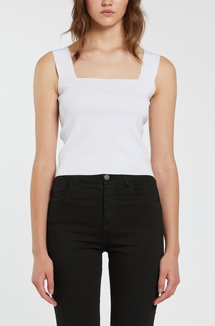 Knit top in viscose-blend fabric
