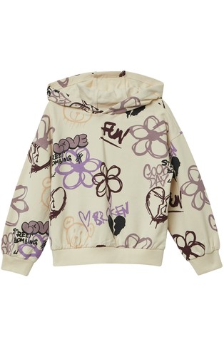 Hoodie with all-over graffiti print