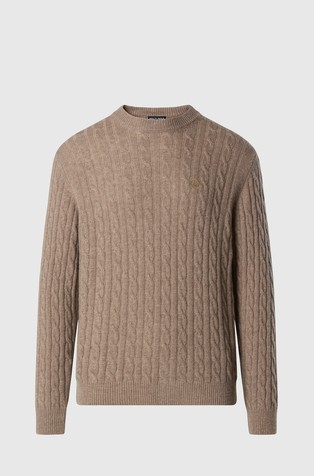 Cable-knit wool-blend sweater