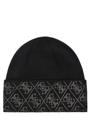 4G logo pletena kapa z okrasnimi kamenčki