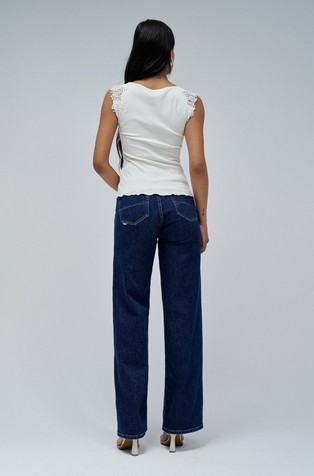 SALSA JEANS Sleeveless top with lace embroidery White 3