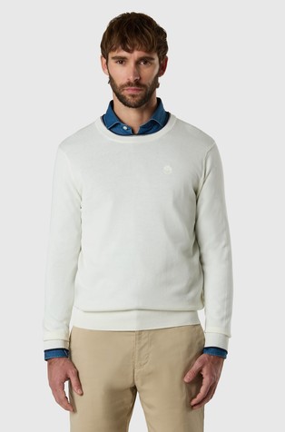 Cotton sweater with tonal logo