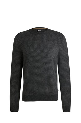 Regular-fit sweater in wool and cotton blend