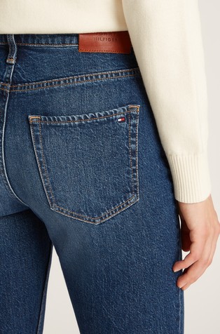 TOMMY HILFIGER Slim fit hlače z visokim pasom in skrajšano dolžino Modra - Blue 4