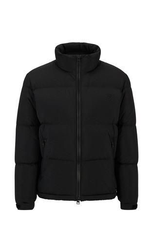 HUGO BOSS Regular fit vodoodbojna puhovka z logotipom Črna - Black 6