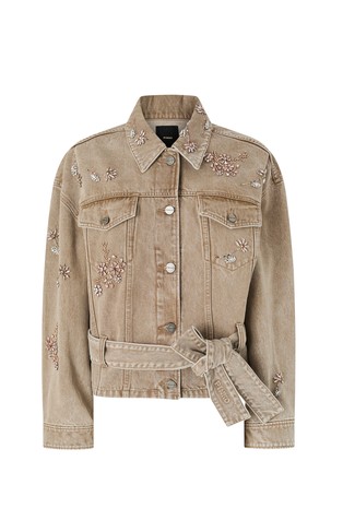 Denim jacket with jewel embroidery