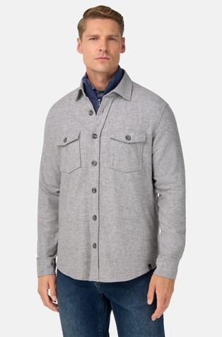 Flanelasta srajčna jakna iz volnene mešanice s tencelom